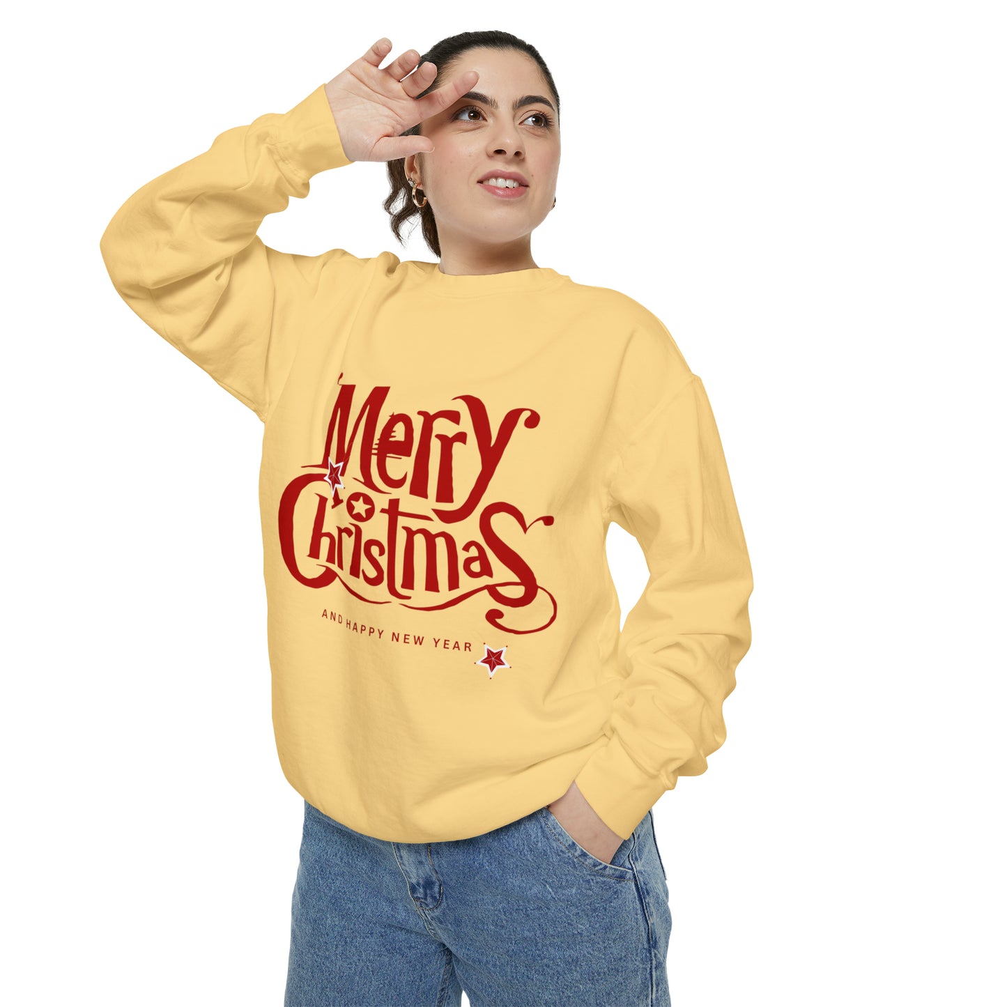 MERRY CHRISTMAS SWEATSHIRT Unisex Garment-Dyed Sweatshirt