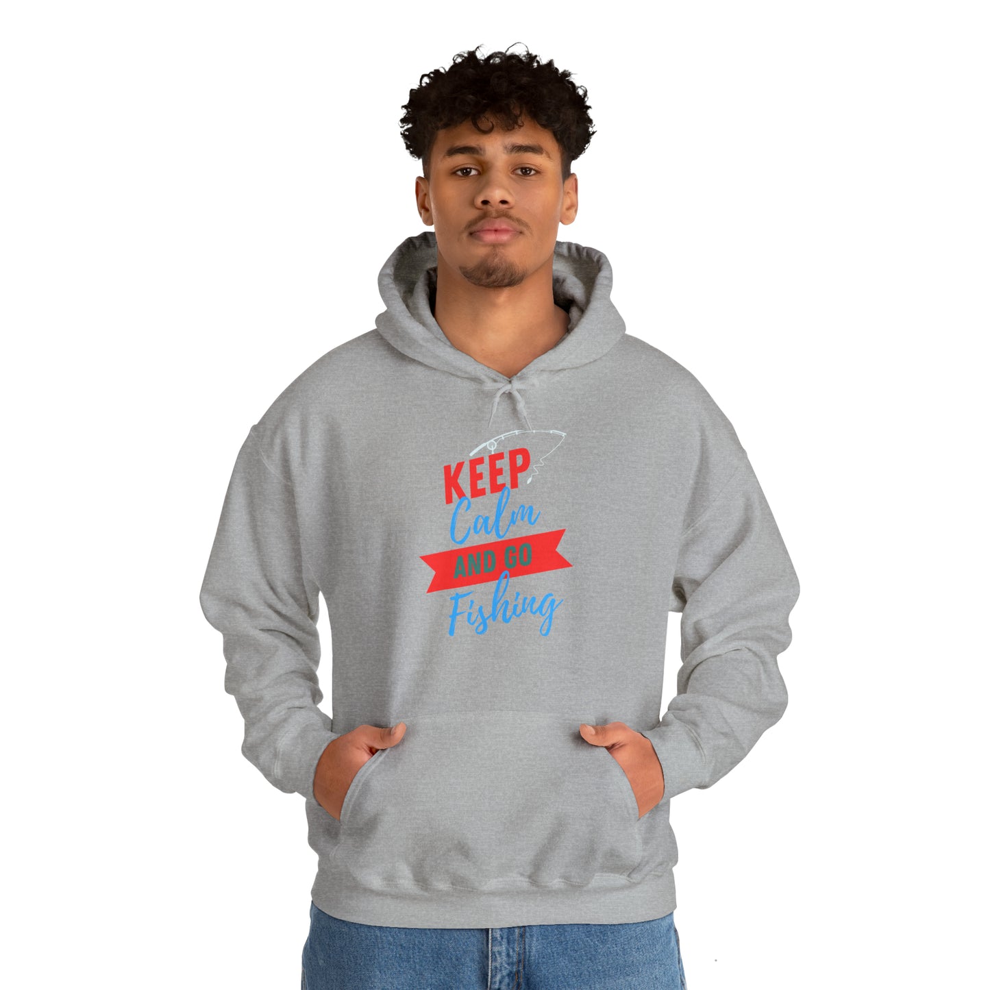 Keep Calm Go Fishing Hoodie! Unisex Heavy Blend™ Hooded Sweatshirt