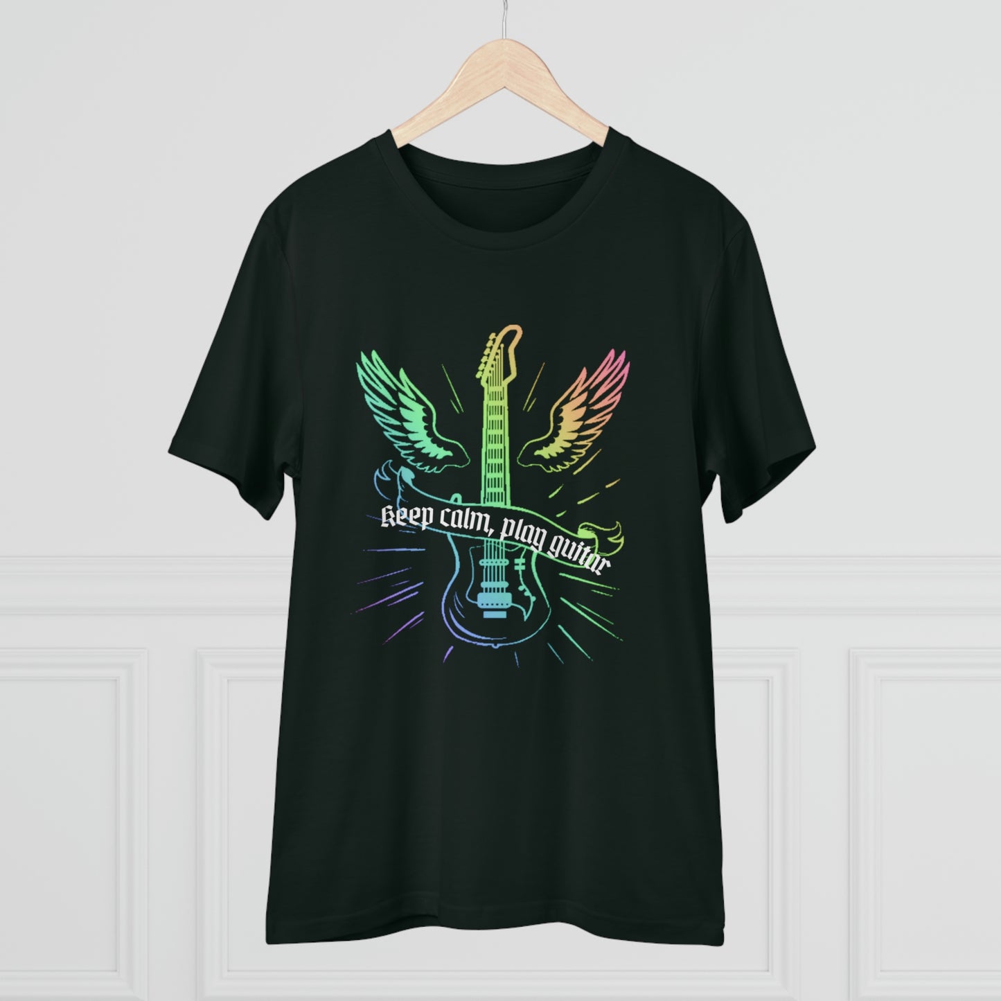 Keep Calm Play Guitar (Black Tee) Organic Creator T-shirt - Unisex