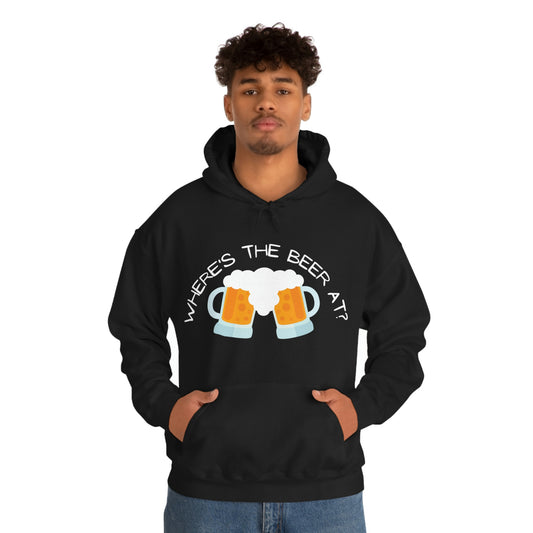 Where's The Beer (Black Hoodie) Unisex Heavy Blend™ Hooded Sweatshirt